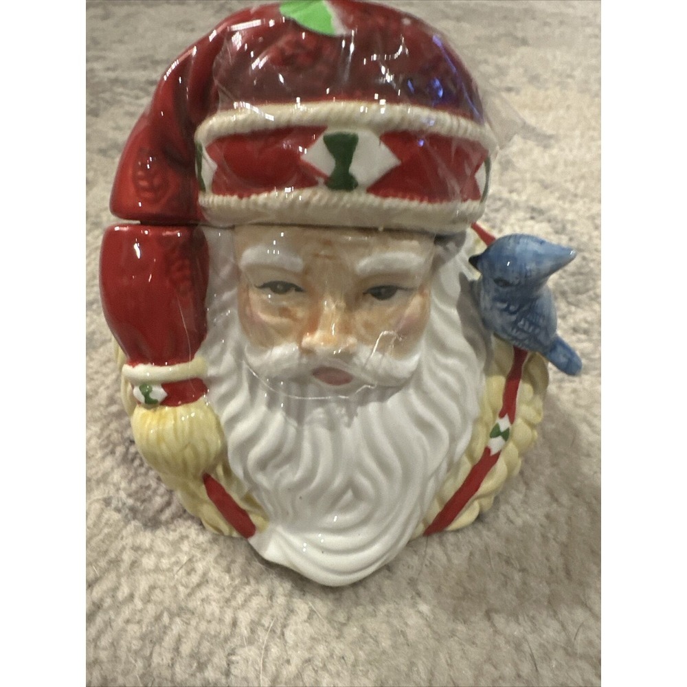 Studio Nova Vintage Christmas Woodland Holly Santa Sugar Jar JA015